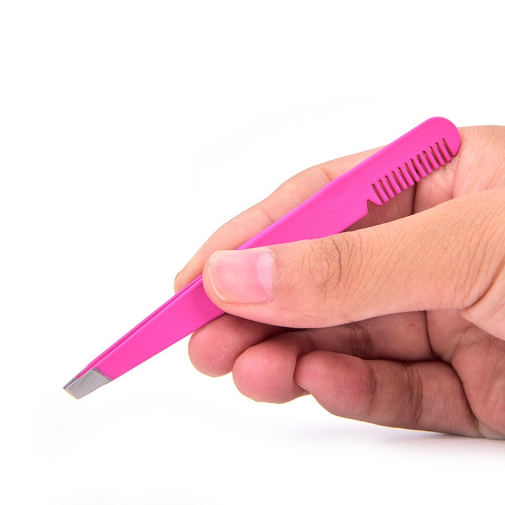 PINZA DE DEPILAR PROFESIONAL DE ACERO INOXIDABLE CON PEINE