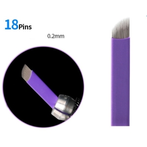 10 AGUJAS DE MICROBLADING 18 PINS FLEX DE 0.20MM BISELADAS