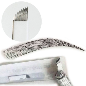 10 AGUJAS MICROBLADING 14 PINS BISELADAS