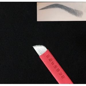 10 AGUJAS MICROBLADING 16 PINS 0,18MM TRAZO ULTRAREALISTA