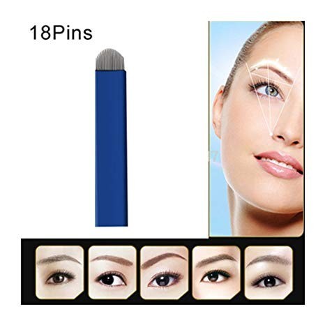 10 AGUJAS MICROBLADING 18 PINS FORMA U (LENGUA DE GATO)