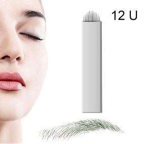 10 AGUJAS MICROBLANDING 12 PINS FORMA U (LENGUA DE GATO)