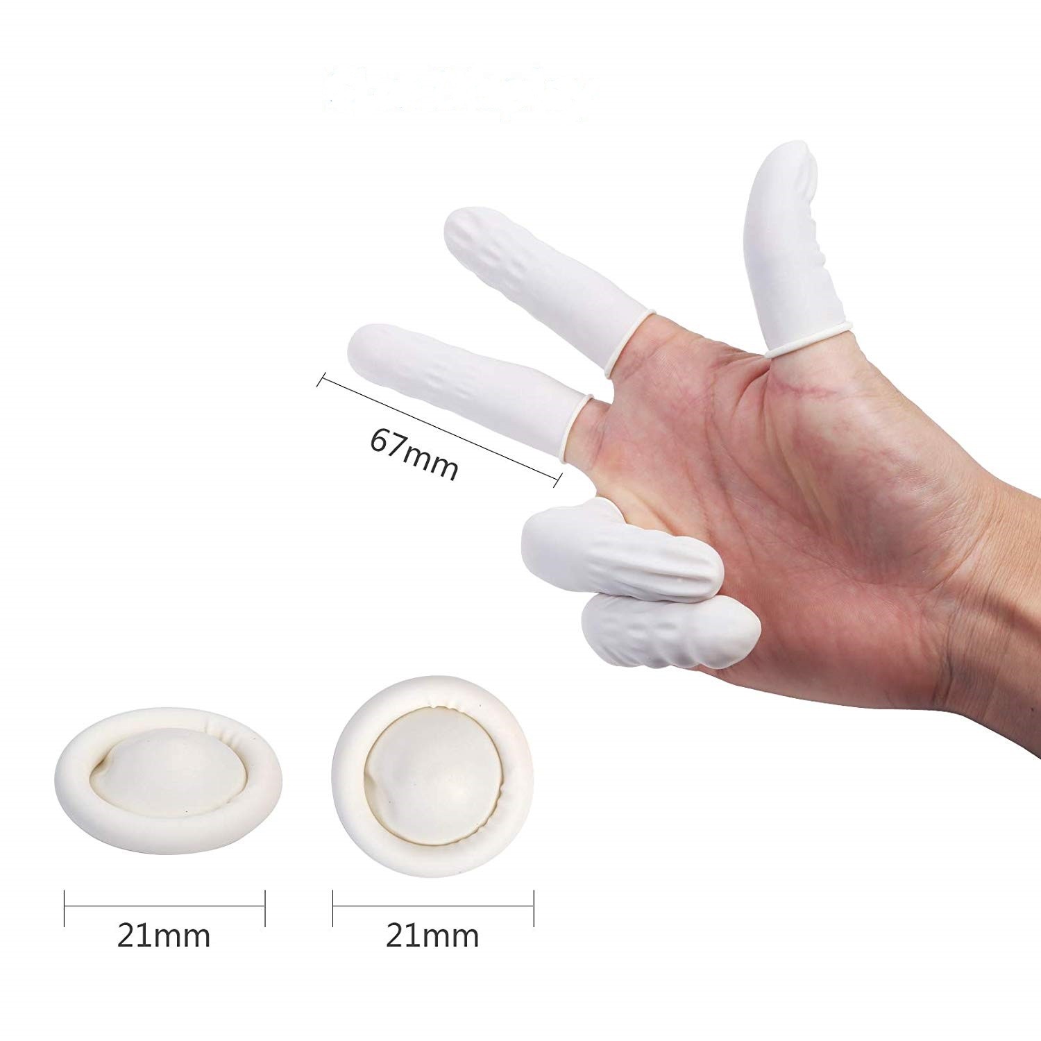 50 PROTECTORES DERMOGRAFO-DEDINES LATEX EN COLOR NEGRO