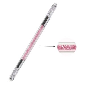 PLUMA MANUAL MICROBLADING DOBLE MORADO-ROSA