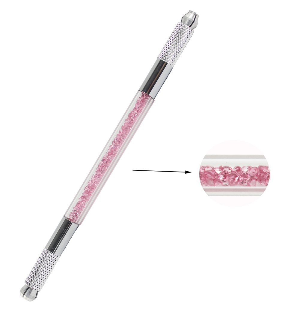 PLUMA MANUAL MICROBLADING DOBLE MORADO-ROSA