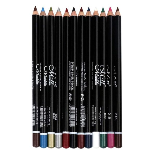 12 LÁPICES DELINEADOR DE OJOS EYELINER DE LARGA DURACIÓN