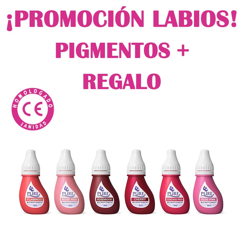 PACK PIGMENTOS HOMOLOGADOS MICROPIGMENTACIÓN LABIOS