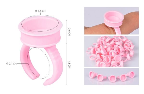 25 ANILLOS PORTAPIGMENTO COLOR ROSA