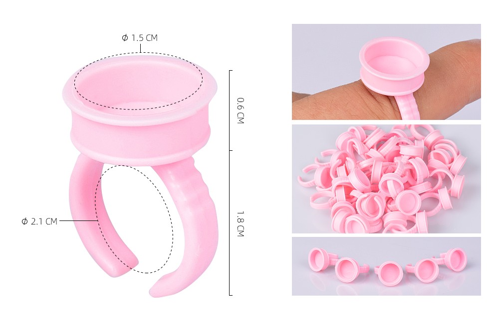 25 ANILLOS PORTAPIGMENTO COLOR ROSA