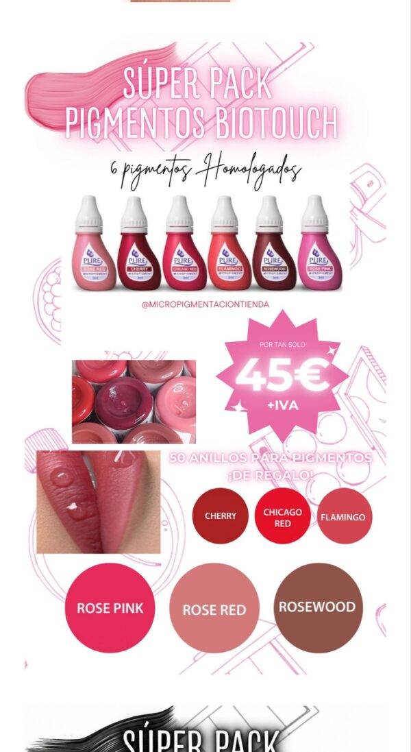 1000337788 PACK PIGMENTOS HOMOLOGADOS MICROPIGMENTACIÓN LABIOS