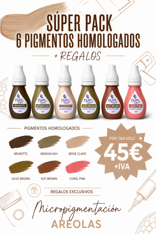 1000439600 PACK 6 PIGMENTOS HOMOLOGADOS AREOLAS BIOTOUCH