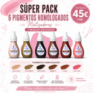 1000439604 PACK PIGMENTOS HOMOLOGADOS MICROPIGMENTACIÓN MATIZADORES