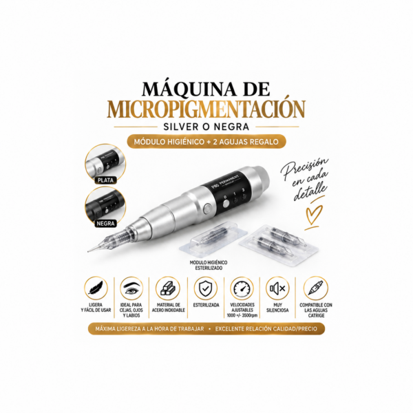 file_000000002acc81f4965623a4bbaa03ce MAQUINA MICROPIGMENTACION SILVER O NEGRA MODULO HIGIENICO + 2 AGUJAS REGALO