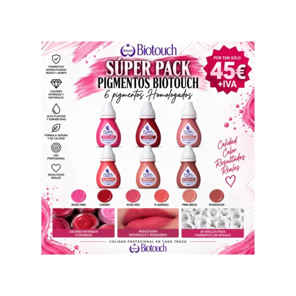PACK PIGMENTOS HOMOLOGADOS MICROPIGMENTACIÓN LABIOS